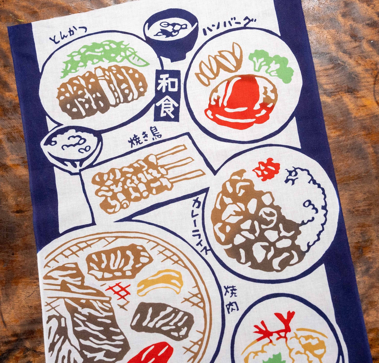 Popular Japanese Foods Hand Towel 手拭い