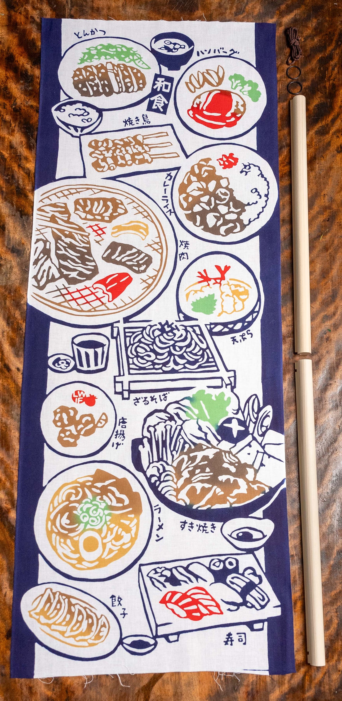 Popular Japanese Foods Hand Towel 手拭い